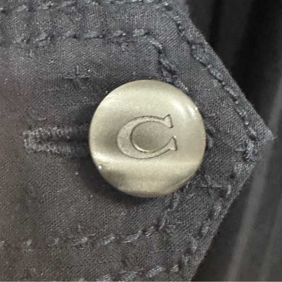 Coach Pleated Swing Dress Dark Blue Embroidered Short Sleeve Pockets - Picture 6 of 7